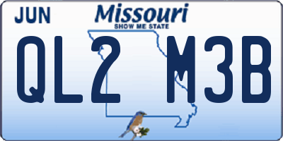 MO license plate QL2M3B
