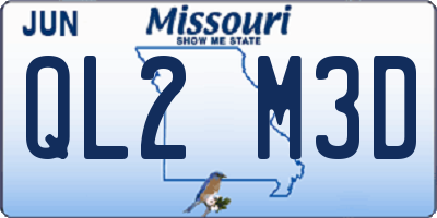 MO license plate QL2M3D