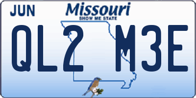 MO license plate QL2M3E
