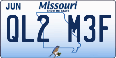 MO license plate QL2M3F