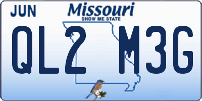 MO license plate QL2M3G