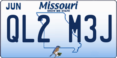 MO license plate QL2M3J