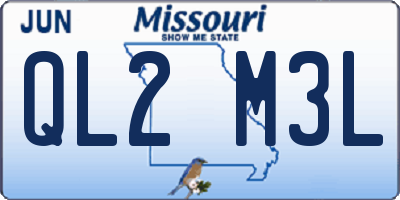 MO license plate QL2M3L