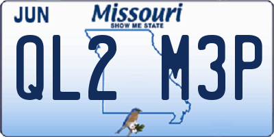 MO license plate QL2M3P