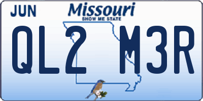 MO license plate QL2M3R
