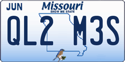 MO license plate QL2M3S