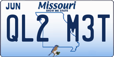 MO license plate QL2M3T