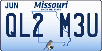 MO license plate QL2M3U