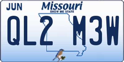 MO license plate QL2M3W