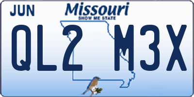 MO license plate QL2M3X