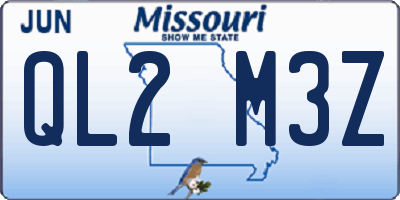 MO license plate QL2M3Z