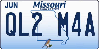MO license plate QL2M4A
