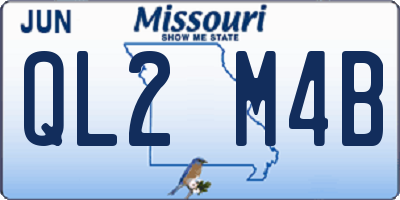 MO license plate QL2M4B