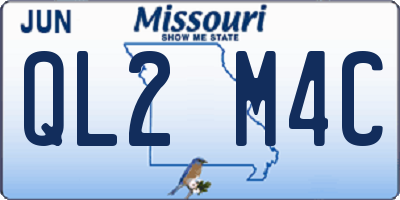 MO license plate QL2M4C