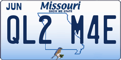 MO license plate QL2M4E