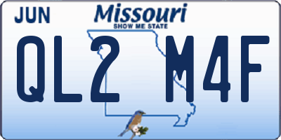 MO license plate QL2M4F