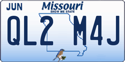 MO license plate QL2M4J