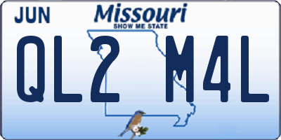 MO license plate QL2M4L