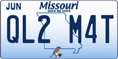 MO license plate QL2M4T