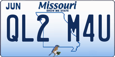 MO license plate QL2M4U
