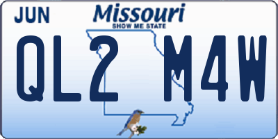 MO license plate QL2M4W