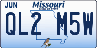 MO license plate QL2M5W