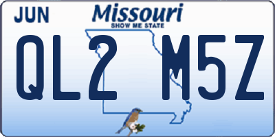 MO license plate QL2M5Z
