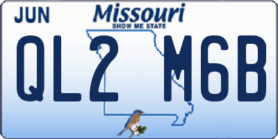 MO license plate QL2M6B