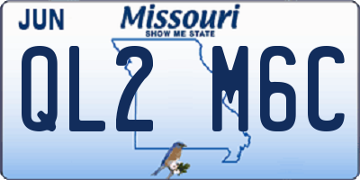MO license plate QL2M6C