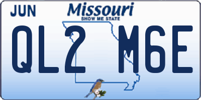 MO license plate QL2M6E