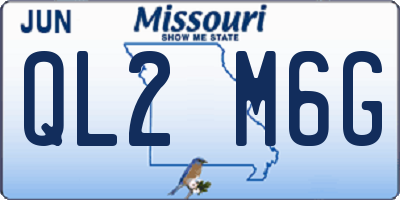 MO license plate QL2M6G