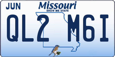 MO license plate QL2M6I
