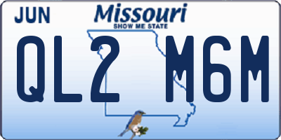 MO license plate QL2M6M