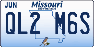 MO license plate QL2M6S