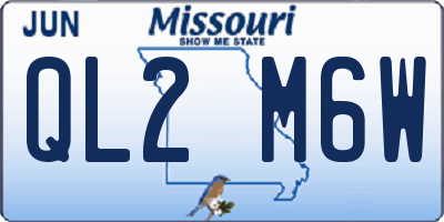MO license plate QL2M6W