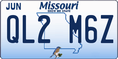 MO license plate QL2M6Z