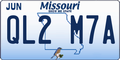 MO license plate QL2M7A