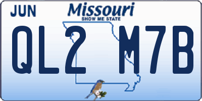 MO license plate QL2M7B