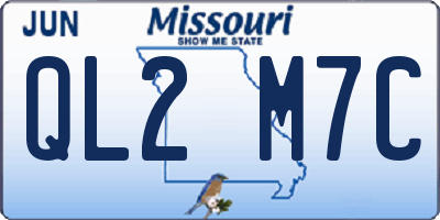 MO license plate QL2M7C