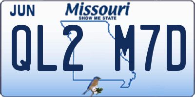 MO license plate QL2M7D