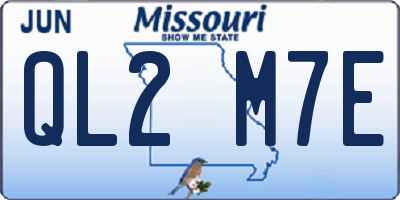 MO license plate QL2M7E