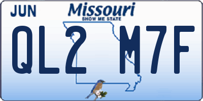 MO license plate QL2M7F