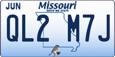 MO license plate QL2M7J