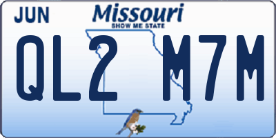 MO license plate QL2M7M