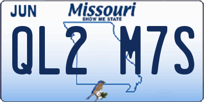 MO license plate QL2M7S