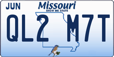 MO license plate QL2M7T