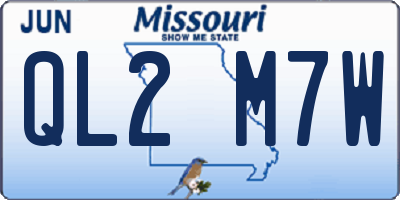 MO license plate QL2M7W