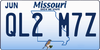 MO license plate QL2M7Z