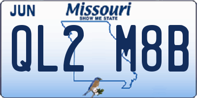 MO license plate QL2M8B