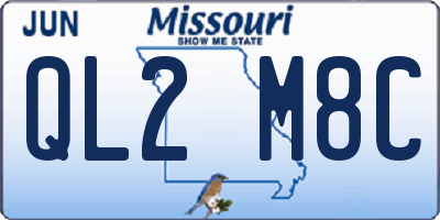 MO license plate QL2M8C